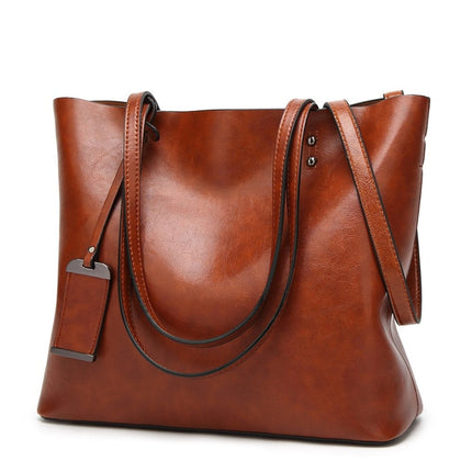Women's Large Leather Shoulder Bag - Wnkrs