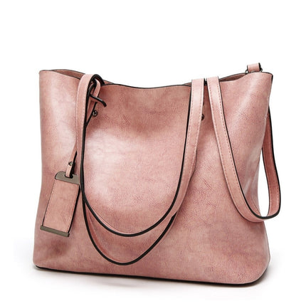 Women's Large Leather Shoulder Bag - Wnkrs
