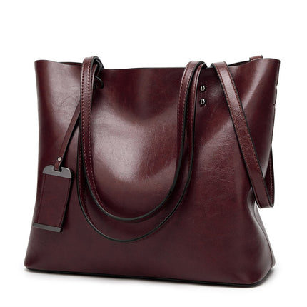 Women's Large Leather Shoulder Bag - Wnkrs