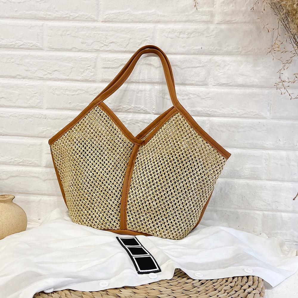 Casual Multicolord Straw Women's Shoulder Bag
