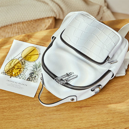 Women's Compact Leather Backpack - Wnkrs