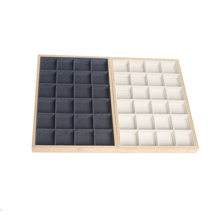 24-Grid Bamboo Jewelry Storage Organizer - wnkrs