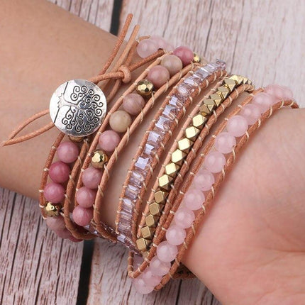 Natural Pink Quartz Stone Bracelet - wnkrs