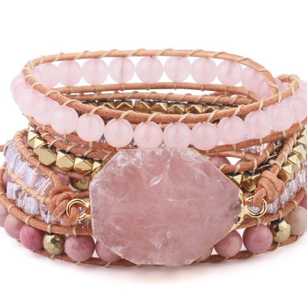 Natural Pink Quartz Stone Bracelet - wnkrs