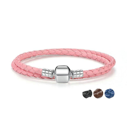 Double Braided Leather Chain Bracelet for Women - Wnkrs