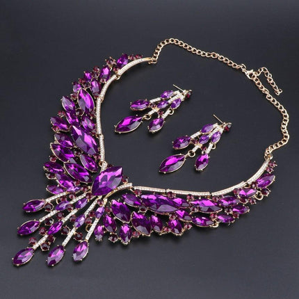 Luxurious Bridal Necklace and Earrings Set - Wnkrs