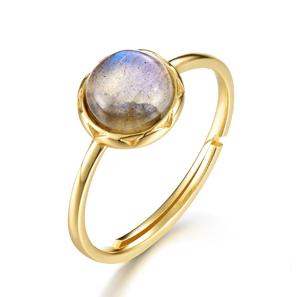 Women's Sterling Silver Ring with Labradorite Gemstone