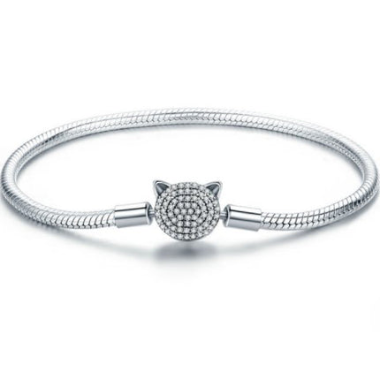 Women's Sterling Silver Crystal Cat Bracelet - Wnkrs