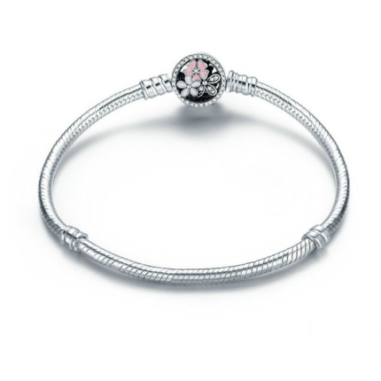 Elegant Sterling Silver Women’s Bracelet with Zirconia Flower Charm - Wnkrs