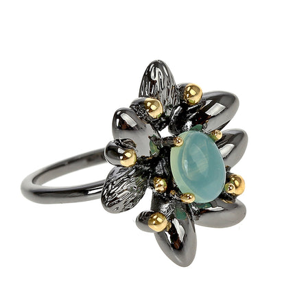 Women's Vintage Flower Shaped Ring and Earrings Jewelry Set - Wnkrs