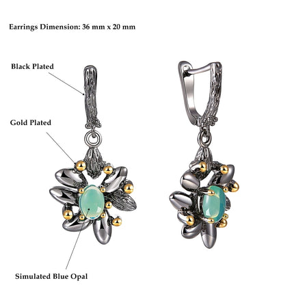 Women's Vintage Flower Shaped Ring and Earrings Jewelry Set - Wnkrs