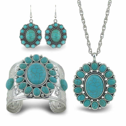 Women's Turquoise Necklace and Earrings Set - Wnkrs