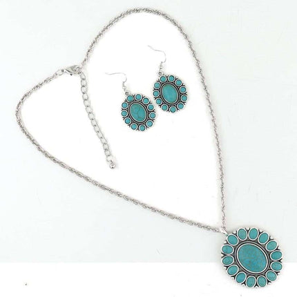Women's Turquoise Necklace and Earrings Set - Wnkrs
