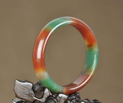Natural Red and Green Jade Bangle Bracelet