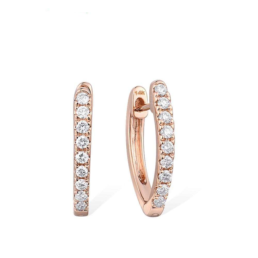 14K 585 Rose Gold Hoop Earrings