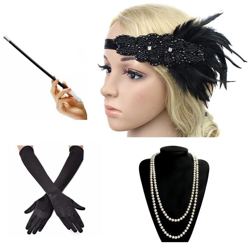 Great Gatsby Costume Accessories 4 Pcs Set