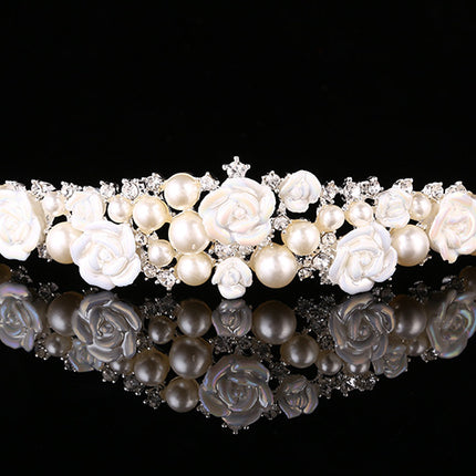 Fashion Evening Sparkling Pearl Crystal Tiaras - Wnkrs