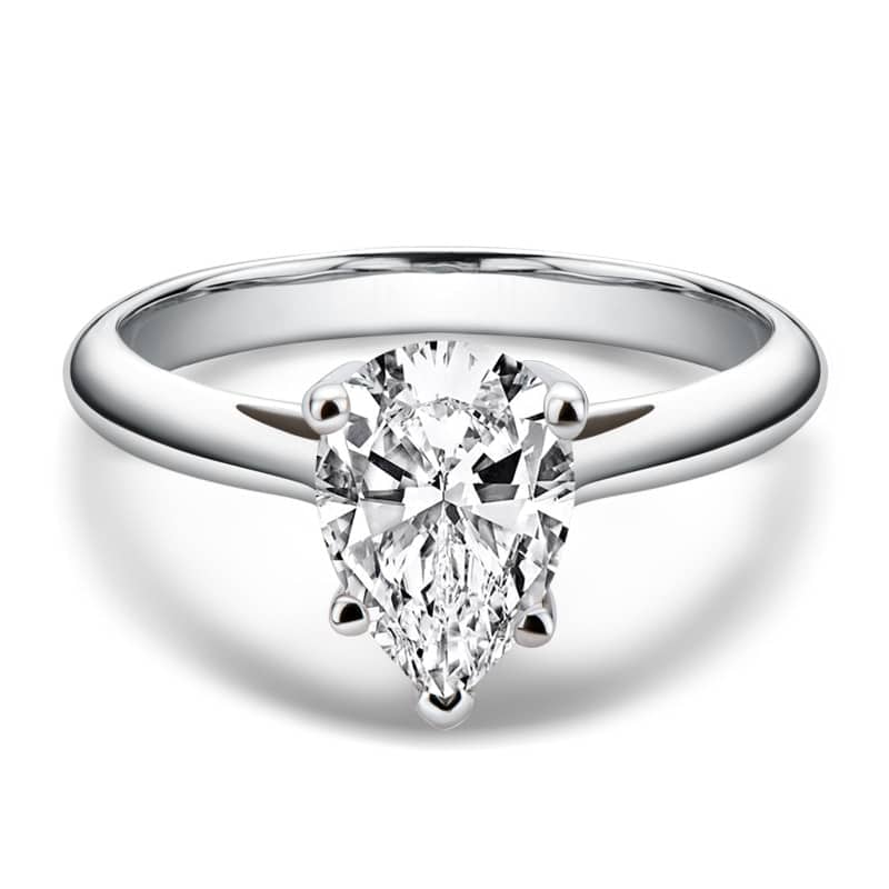 2 Carats Ring with Real Moissanite Stone
