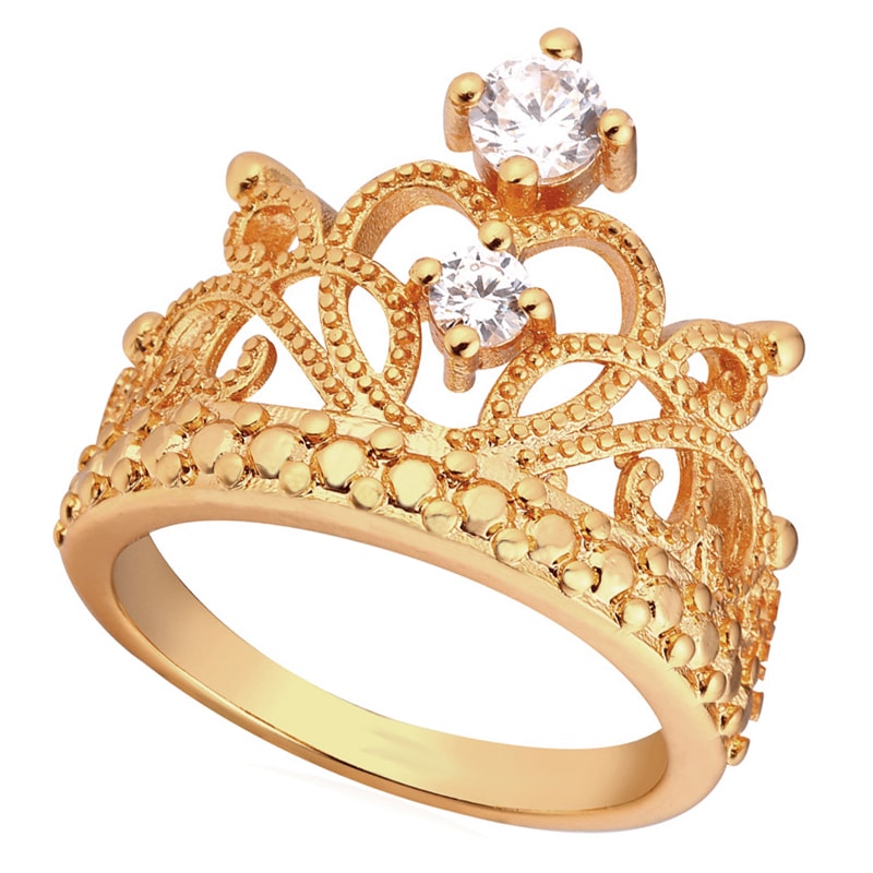 Cubic Zirconia Crown Design Women's Ring