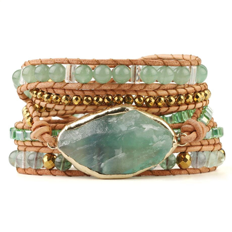 Natural Healing Stone Wrap Bracelet for Women