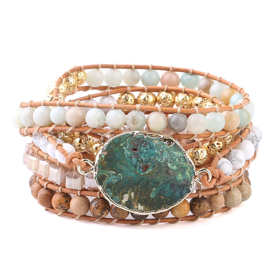 Boho Healing stone Women's Wrap Bracelet