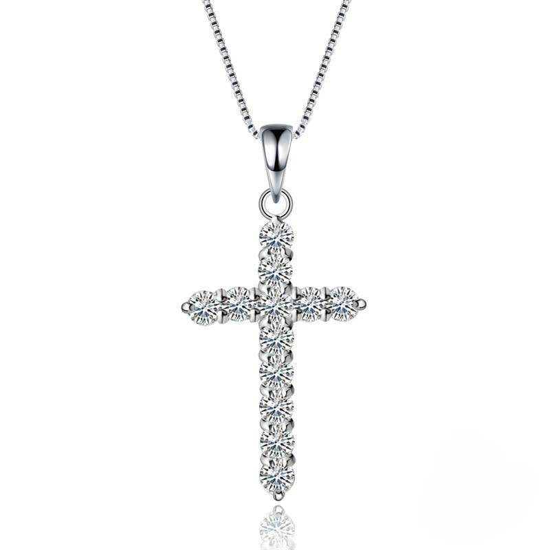 Women's Cubic Zirconia Cross Necklace