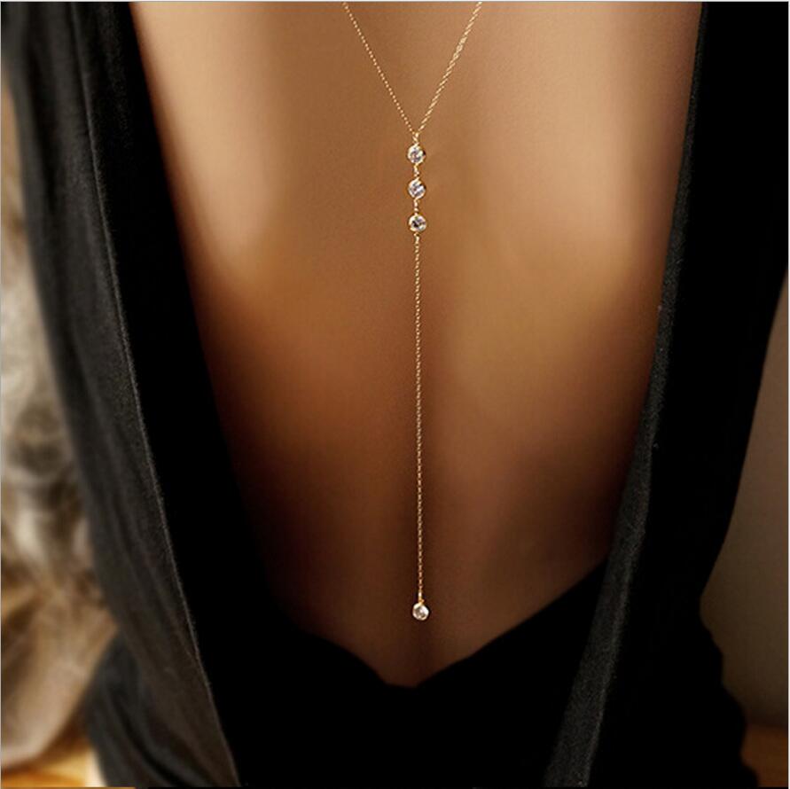 Crystal Back Necklace Body Chain