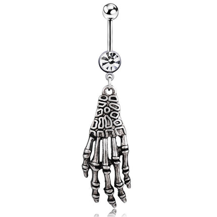 Women's Skeleton Hand Belly Button Ring - wnkrs