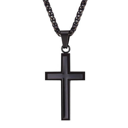 Enamel Cross Design Steel Men's Pendant Necklace - Wnkrs