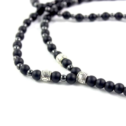 Matte Black Onyx Beaded Necklace - Wnkrs