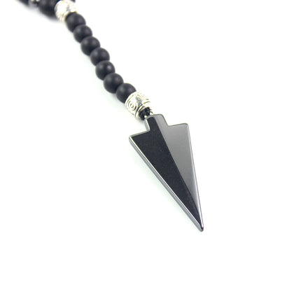 Matte Black Onyx Beaded Necklace - Wnkrs