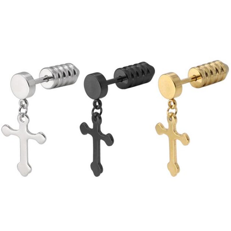 Men’s Christian Cross Earrings