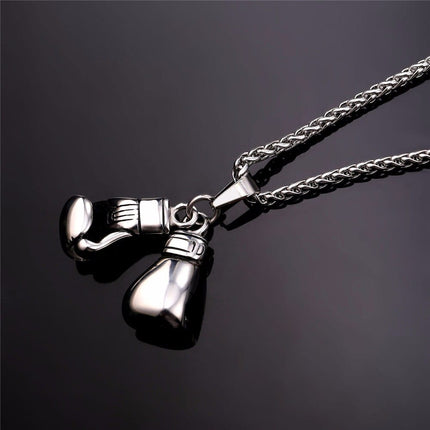 Boxing Gloves Design Steel Men's Pendant Necklace - Wnkrs