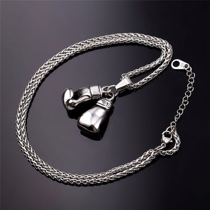 Boxing Gloves Design Steel Men's Pendant Necklace - Wnkrs