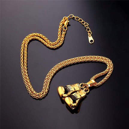 Boxing Gloves Design Steel Men's Pendant Necklace - Wnkrs