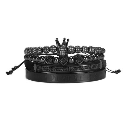 Men's King Beaded Bracelet 4 Pcs Set - Wnkrs