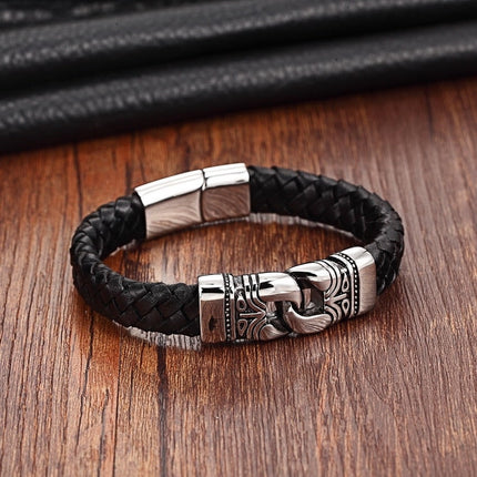 Leather Bracelets for Men with Nordic Decor - Wnkrs