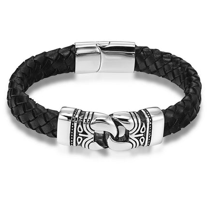 Leather Bracelets for Men with Nordic Decor - Wnkrs