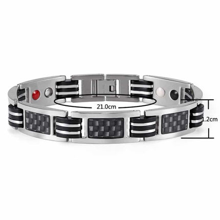 Men's Carbon Fiber Detail Magnetic Bracelet - Wnkrs