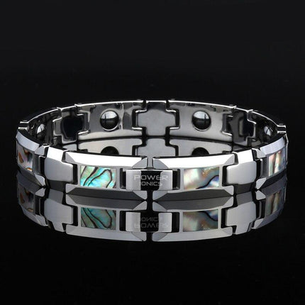 Men's Natural Shell and Tungsten Steel Bracelet - Wnkrs