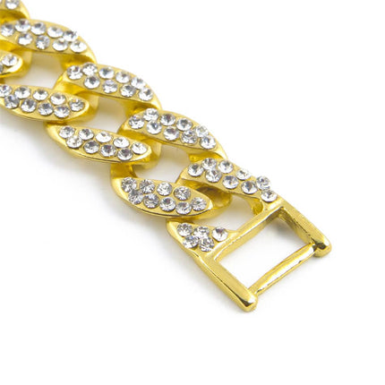 Men's Iced Out Link Chain Rhinestones Bracelets - Wnkrs