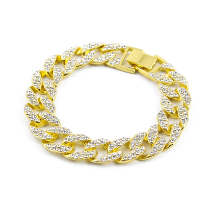 Men's Iced Out Link Chain Rhinestones Bracelets - Wnkrs
