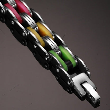 Men’s Colorful Stainless Steel Chain Bracelet - wnkrs