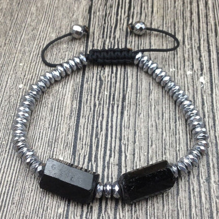 Black Toumaline and Hematite Bracelet - Wnkrs