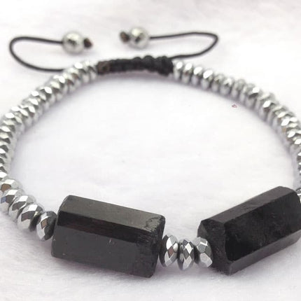 Black Toumaline and Hematite Bracelet - Wnkrs