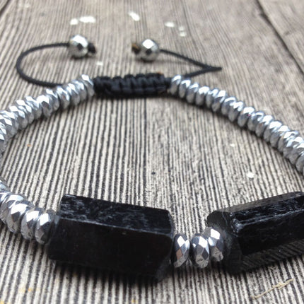 Black Toumaline and Hematite Bracelet - Wnkrs