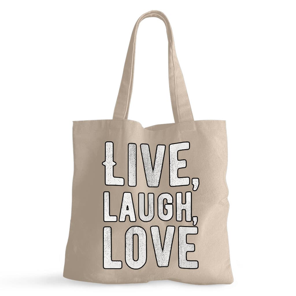 Live Laugh Love Small Tote Bag - Trendy Shopping Bag - Cool Tote Bag