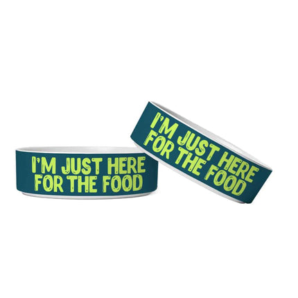 I'm Just Here for the Food Pet Bowl - Funny Design Dog Bowl - Best Print Pet Food Bowl - wnkrs