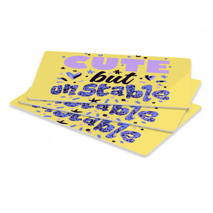 Cute but Unstable Pet Food Mat - Funny Design Anti-Slip Pet Bowl Mat - Graphic Pet Feeding Mat - wnkrs