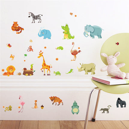 Animals and World Map Wall Sticker - Wnkrs